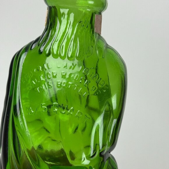 Vintage Poland Spring Distilled Gin Moses Bottle Emerald Green Glass 4/5 Quart U - Picture 6 of 8